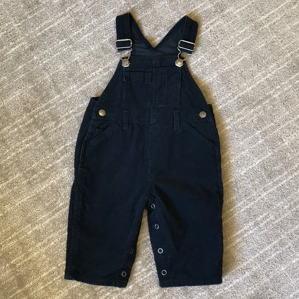 Navy Blue Corduroy Overalls